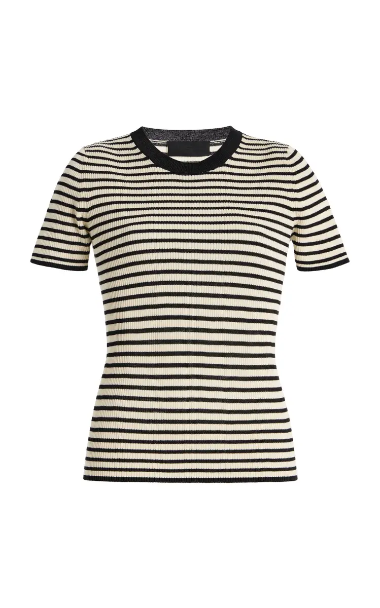 Nili Lotan Hettie Striped Silk T-Shirt | Thumbnail 6