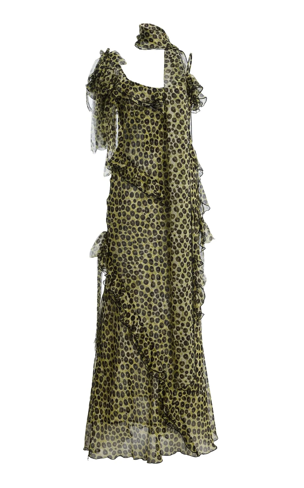 Monica Ruffled Devoré Chiffon Maxi Dress Monica Ruffled Devoré Chiffon Maxi Dress