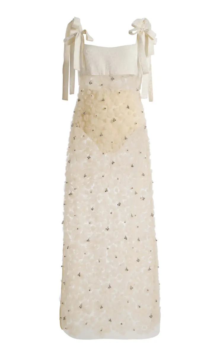 SIEDRÉS Tallula Floral-Appliquéd Tulle Midi Dress | Image 1 SIEDRÉS Tallula Floral-Appliquéd Tulle Midi Dress | Image 1