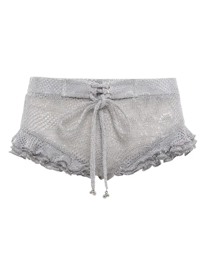 SIEDRÉS Peonie Ruffled Knit Shorts