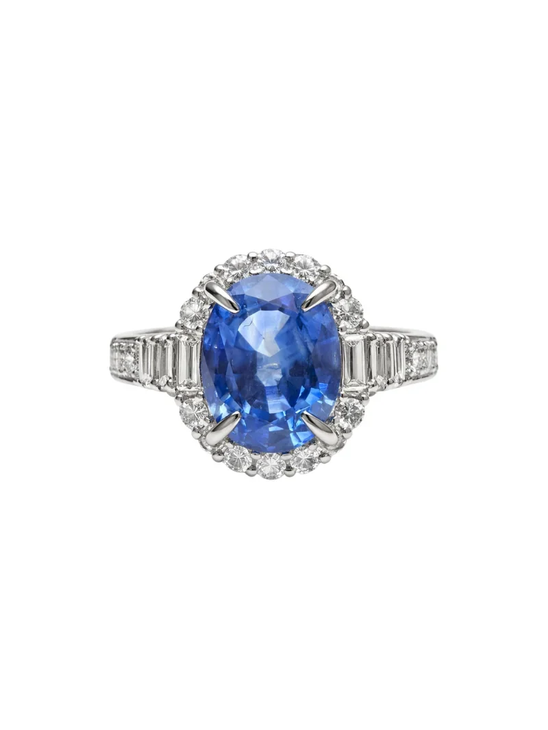 Wish Fine Jewelry 6.22ct Diamond Sapphire Platinum Cocktail Ring