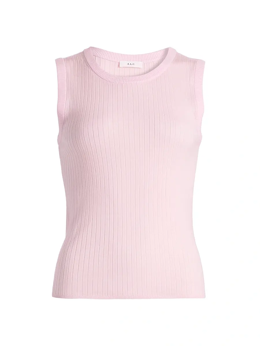 A.L.C. Women's Mick Rib-Knit Merino Wool Sleeveless Top - Cherry Blossom | Image 1 A.L.C. Women's Mick Rib-Knit Merino Wool Sleeveless Top - Cherry Blossom | Image 1