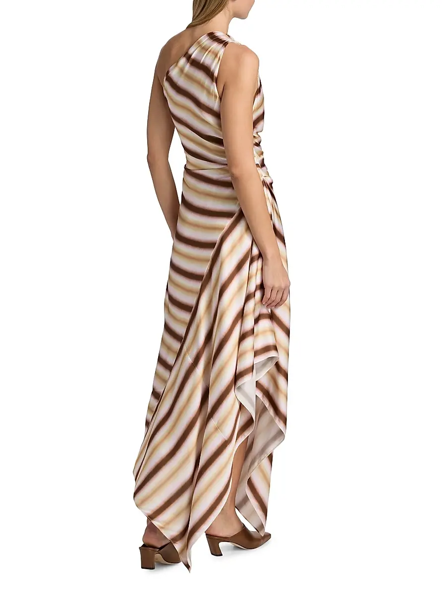 A.L.C. A. L.C. Women's Lyn Striped One-Shoulder Midi-Dress | Thumbnail 5 A.L.C. A. L.C. Women's Lyn Striped One-Shoulder Midi-Dress | Thumbnail 5