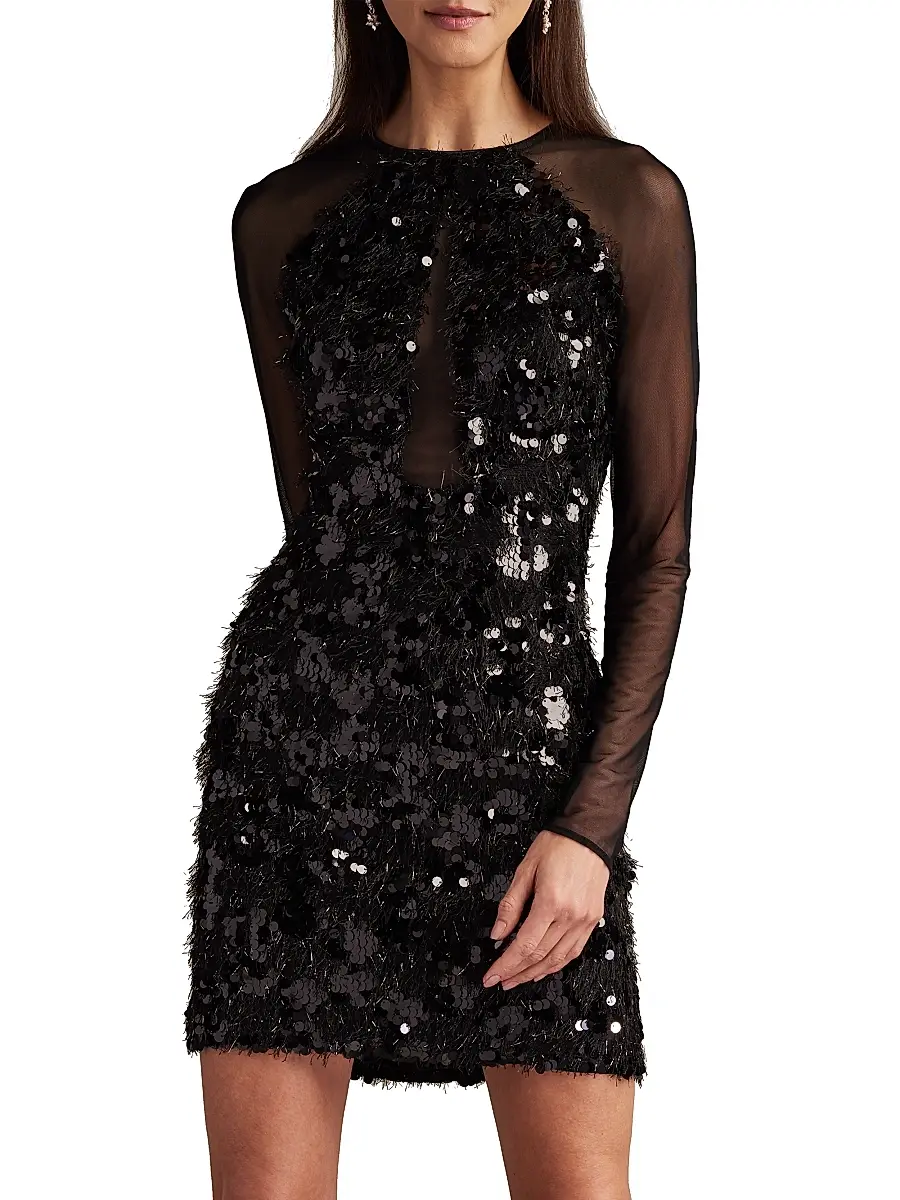 Tadashi Shoji Women's Sequined Cut-Out Minidress | Thumbnail 3 Tadashi Shoji Women's Sequined Cut-Out Minidress | Thumbnail 3