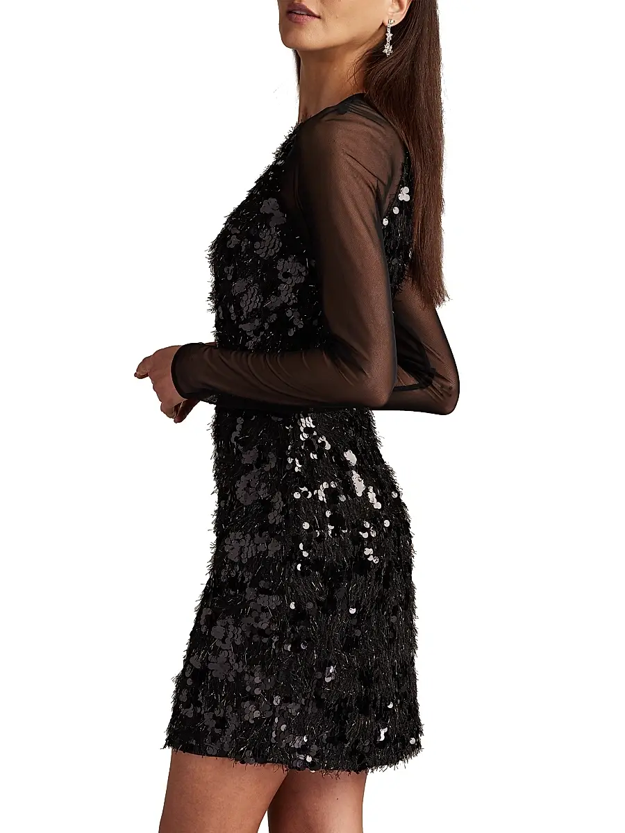 Tadashi Shoji Women's Sequined Cut-Out Minidress | Thumbnail 4 Tadashi Shoji Women's Sequined Cut-Out Minidress | Thumbnail 4