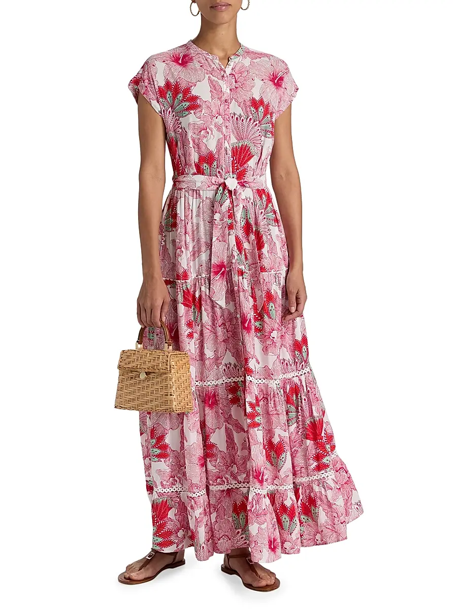 Poupette St Barth Women's Kora Floral Cap-Sleeve Shirtdress | Thumbnail 2