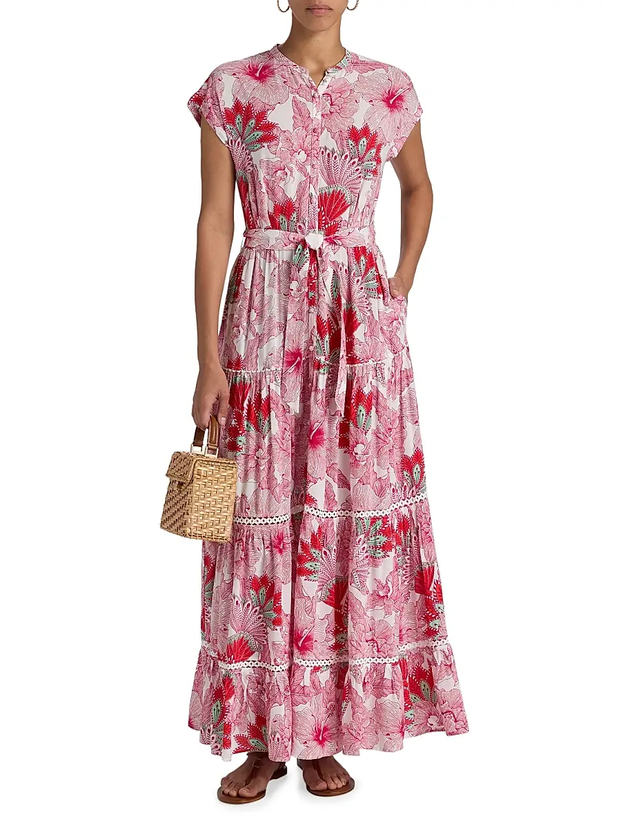 Poupette St Barth Women's Kora Floral Cap-Sleeve Shirtdress | Thumbnail 3