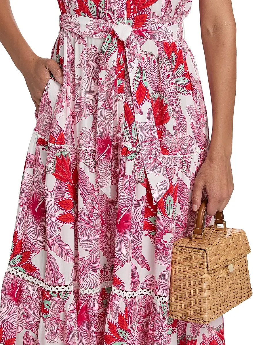 Poupette St Barth Women's Kora Floral Cap-Sleeve Shirtdress | Thumbnail 6