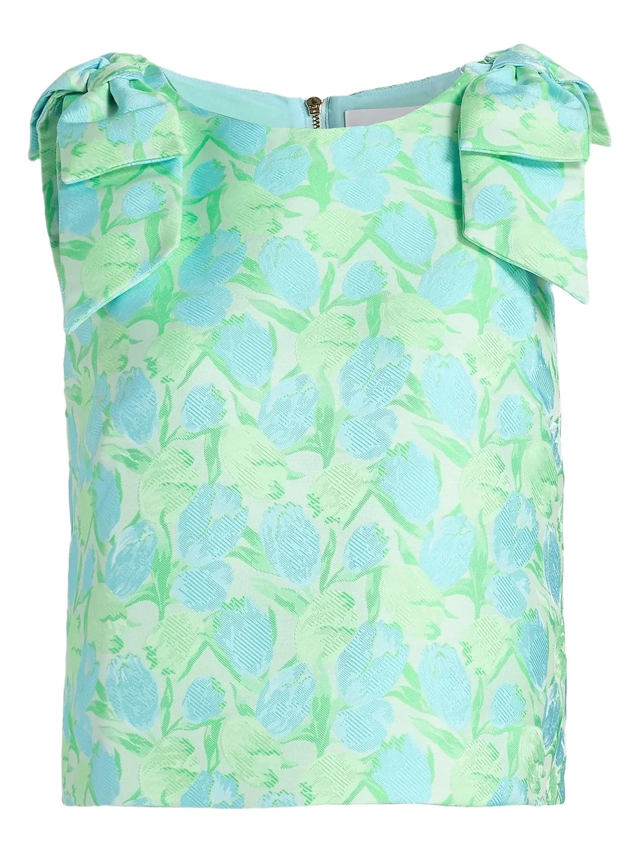 Lilly Pulitzer Women's Annaleese Jacquard Bow Crop Top