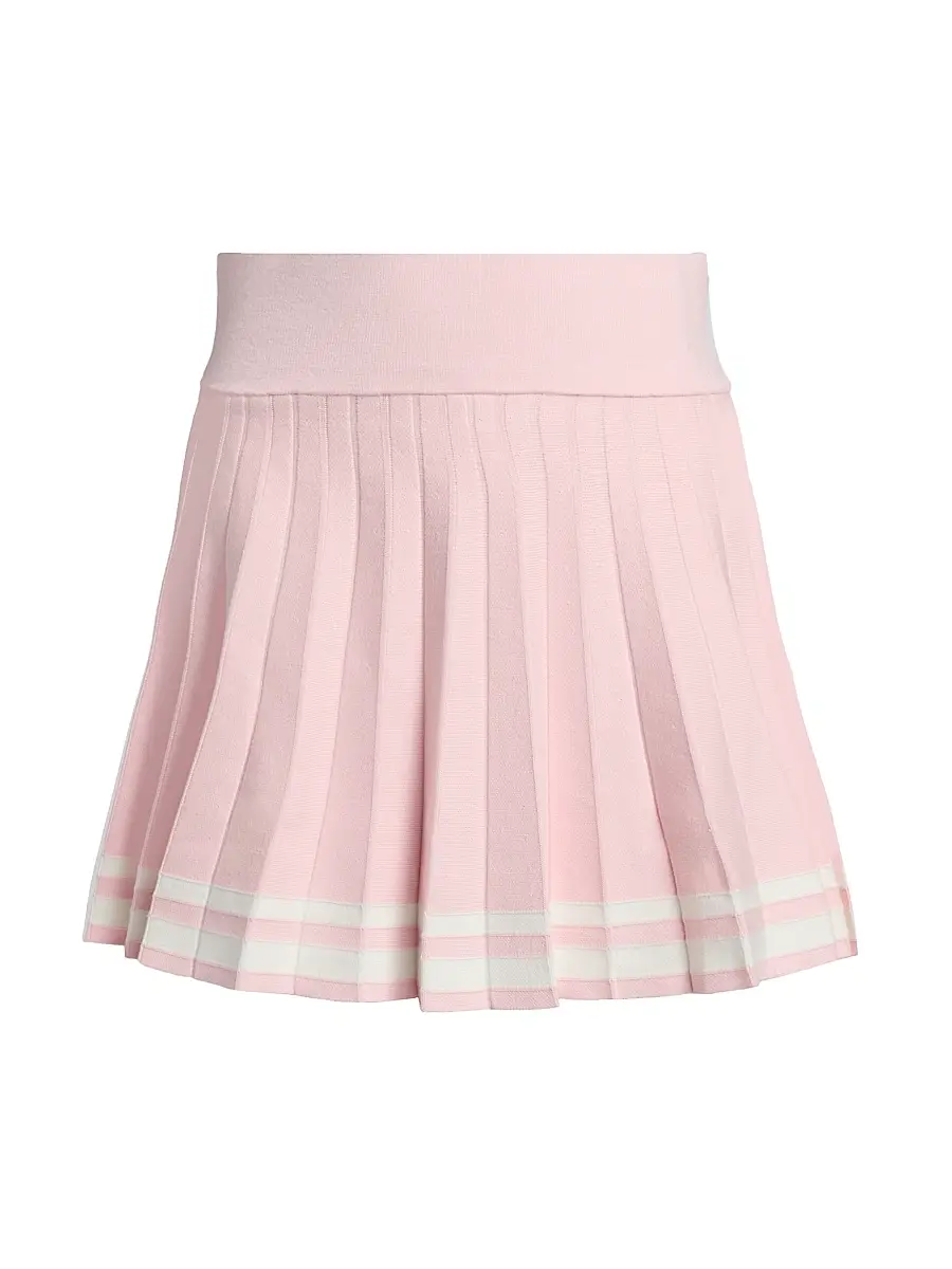 Lilly Pulitzer Women's Suzette Striped Sweater Skort - Pink Muse White Tipping - Size XL | Image 1 Lilly Pulitzer Women's Suzette Striped Sweater Skort - Pink Muse White Tipping - Size XL | Image 1