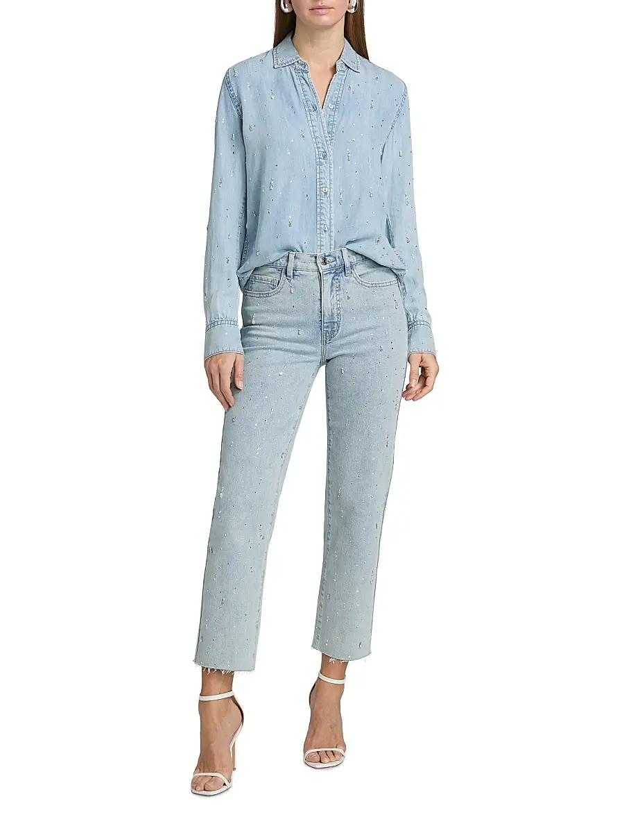 Generation Love Women's Marcello Embellished Denim Shirt | Thumbnail 2 Generation Love Women's Marcello Embellished Denim Shirt | Thumbnail 2