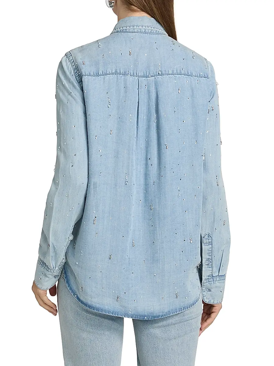 Generation Love Women's Marcello Embellished Denim Shirt | Thumbnail 5 Generation Love Women's Marcello Embellished Denim Shirt | Thumbnail 5