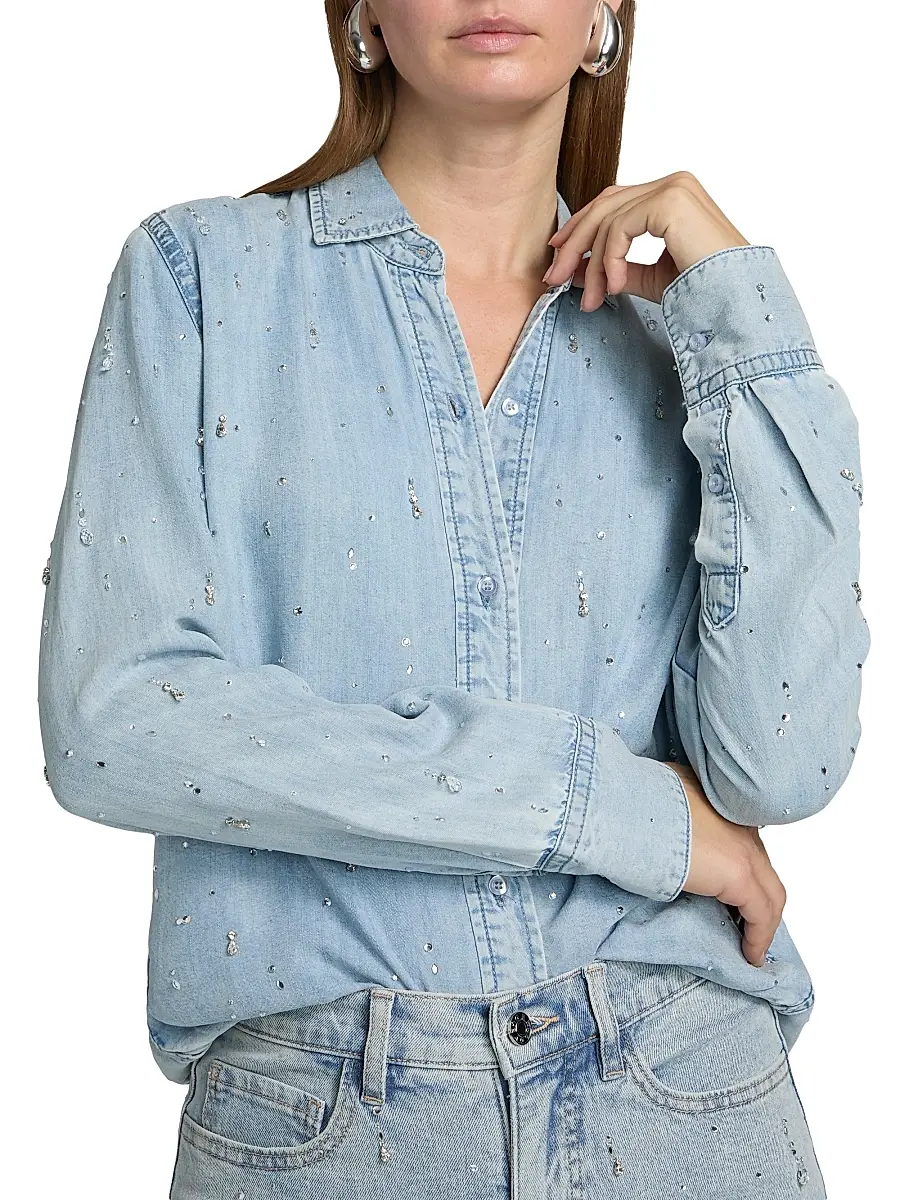 Generation Love Women's Marcello Embellished Denim Shirt | Thumbnail 6 Generation Love Women's Marcello Embellished Denim Shirt | Thumbnail 6