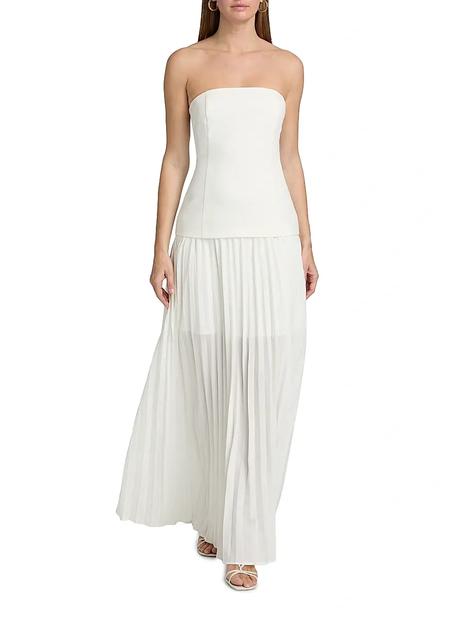 Generation Love Women's Cody Crepe Strapless Pleated Maxi Dress | Thumbnail 2 Generation Love Women's Cody Crepe Strapless Pleated Maxi Dress | Thumbnail 2
