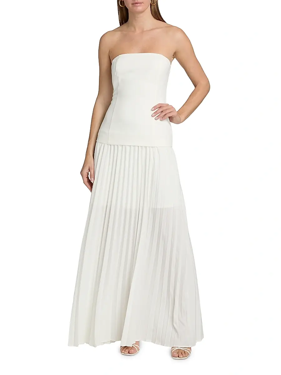 Generation Love Women's Cody Crepe Strapless Pleated Maxi Dress | Thumbnail 3 Generation Love Women's Cody Crepe Strapless Pleated Maxi Dress | Thumbnail 3