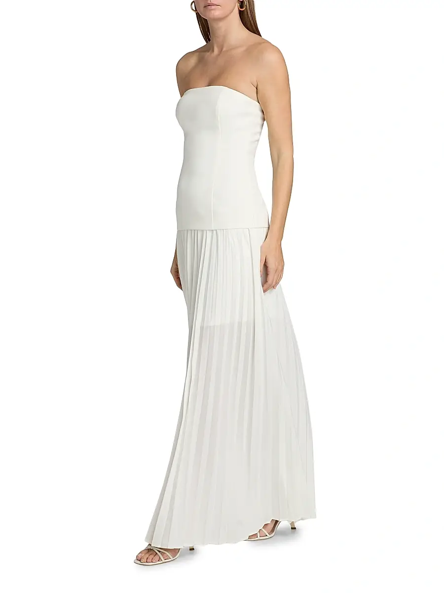 Generation Love Women's Cody Crepe Strapless Pleated Maxi Dress | Thumbnail 4 Generation Love Women's Cody Crepe Strapless Pleated Maxi Dress | Thumbnail 4