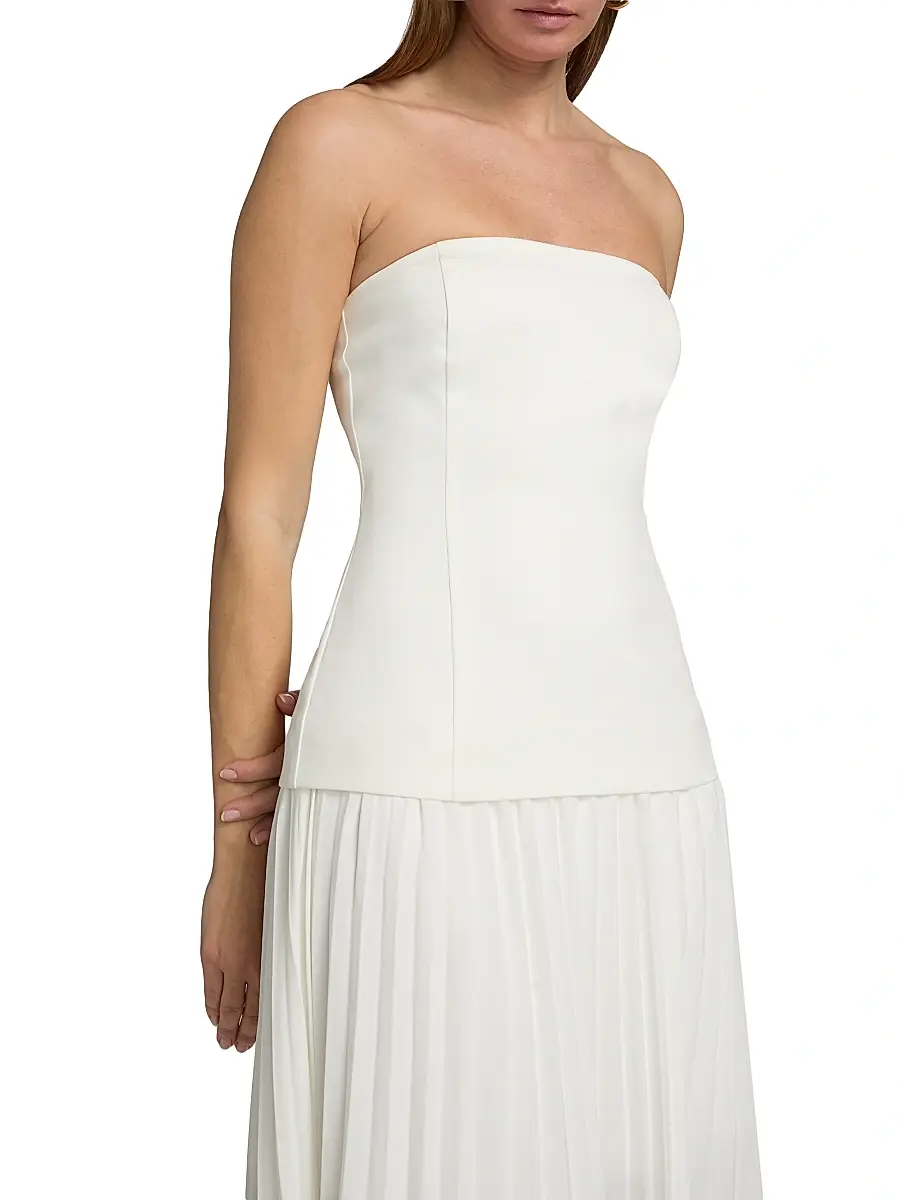 Generation Love Women's Cody Crepe Strapless Pleated Maxi Dress | Thumbnail 6 Generation Love Women's Cody Crepe Strapless Pleated Maxi Dress | Thumbnail 6