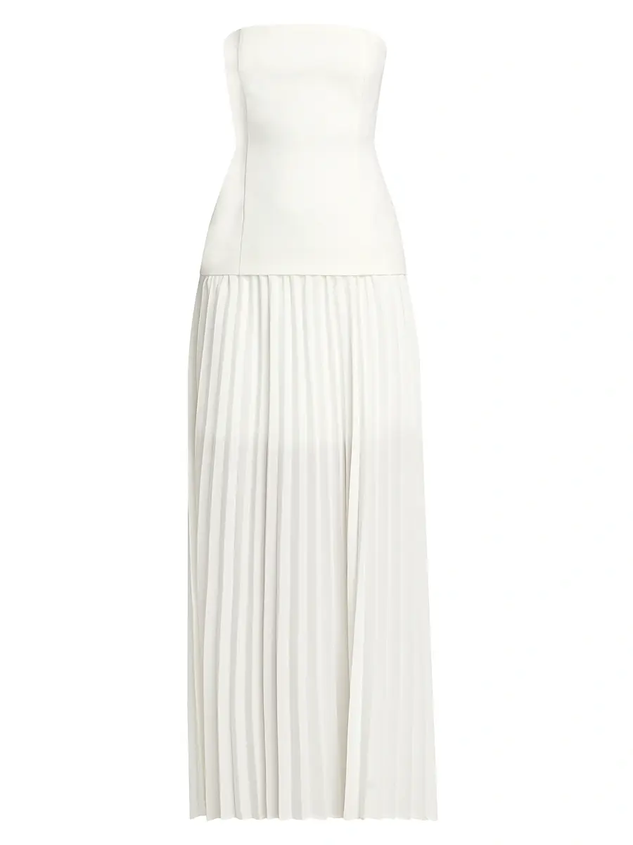Generation Love Women's Cody Crepe Strapless Pleated Maxi Dress