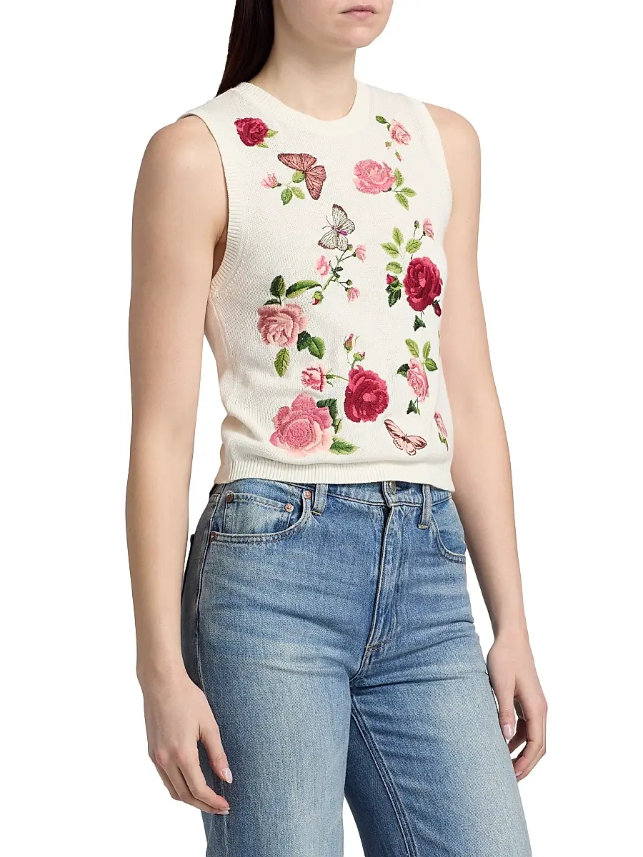 Alice + Olivia Women's Reva Floral Shell Top | Thumbnail 4