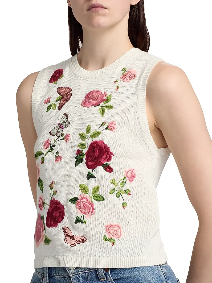 Alice + Olivia Women's Reva Floral Shell Top | Thumbnail 6