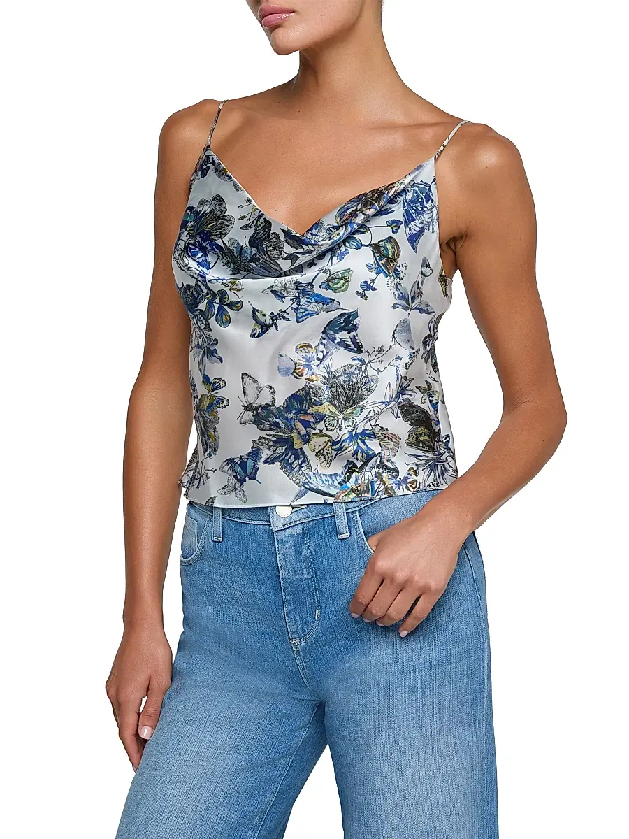 L'Agence Women's Calista Silk Cowlneck Cami | Thumbnail 4