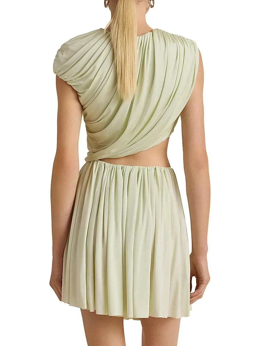 Marina Moscone Women's Draped Jersey Mini Dress - Umber | Thumbnail 3