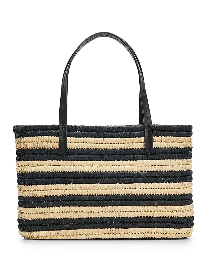 Women's The Capri Striped Raffia Tote Bag Women's The Capri Striped Raffia Tote Bag