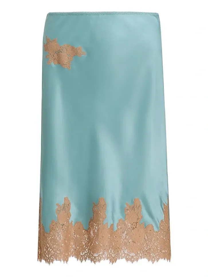 Women's Elowette Lace-Trim Silk Skirt Women's Elowette Lace-Trim Silk Skirt