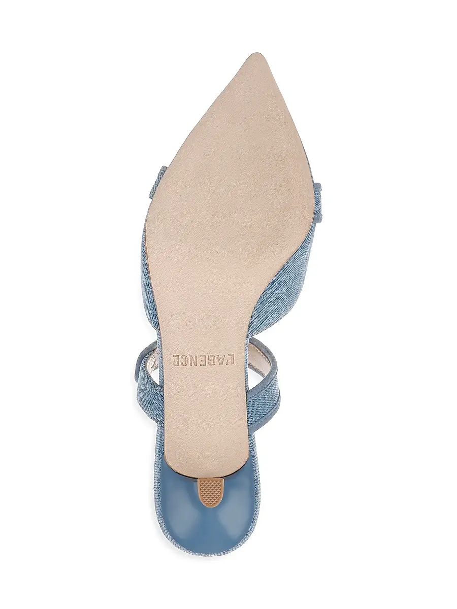 L'Agence Women's Gilliane 50MM Denim & Suede Mules | Thumbnail 6