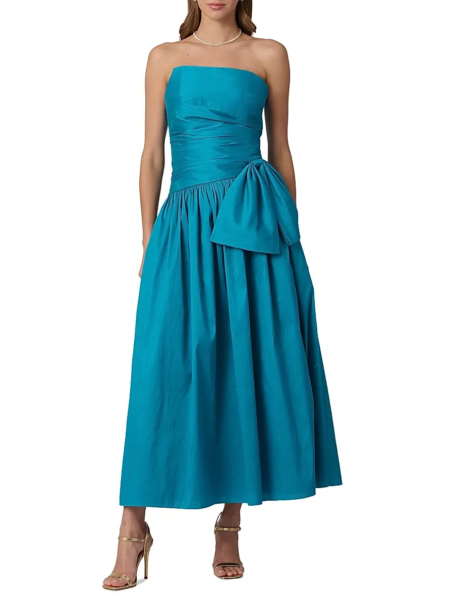 Shoshanna Women's Sonia Strapless Tea-Length Dress | Thumbnail 2 Shoshanna Women's Sonia Strapless Tea-Length Dress | Thumbnail 2