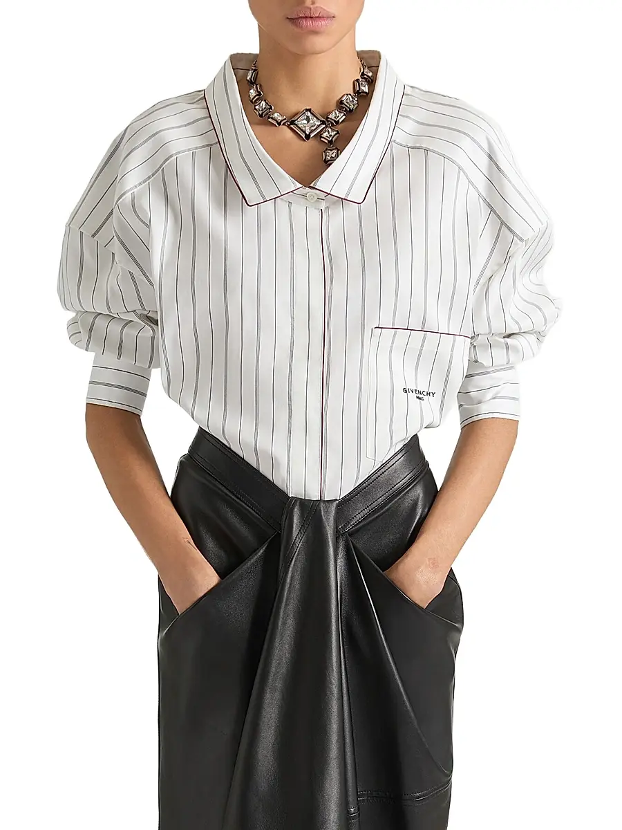 Givenchy Women's Striped Shirt in Cotton and Silk | Thumbnail 3 Givenchy Women's Striped Shirt in Cotton and Silk | Thumbnail 3
