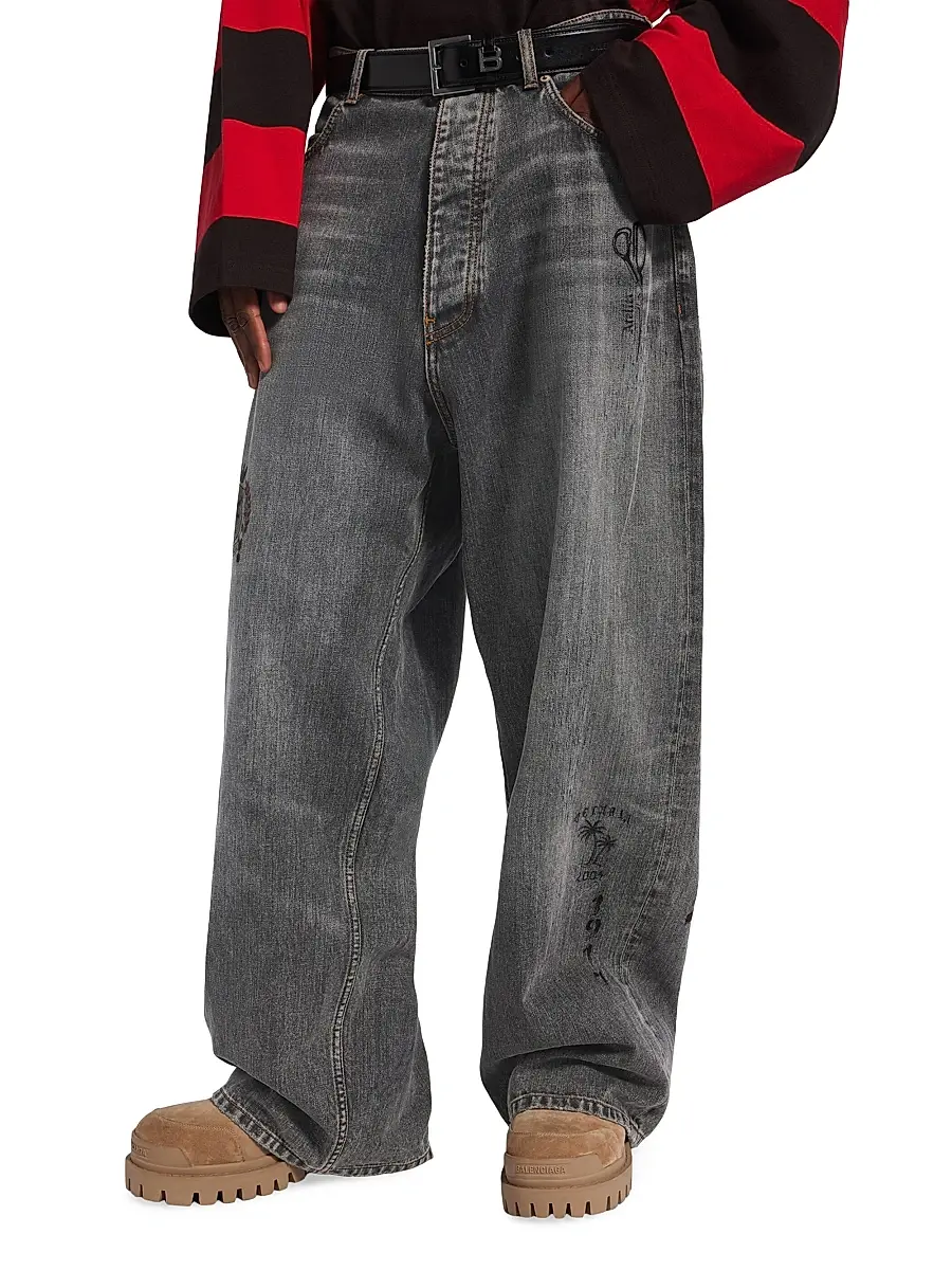 Balenciaga Men's Tattoo Baggy Jeans | Thumbnail 3 Balenciaga Men's Tattoo Baggy Jeans | Thumbnail 3