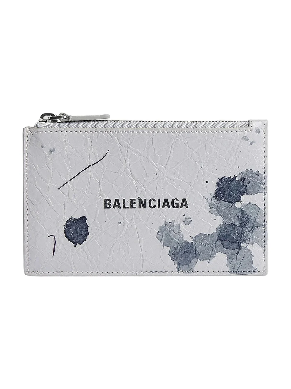 Balenciaga Men's Cash Long Coin and Card Holder - Light Grey