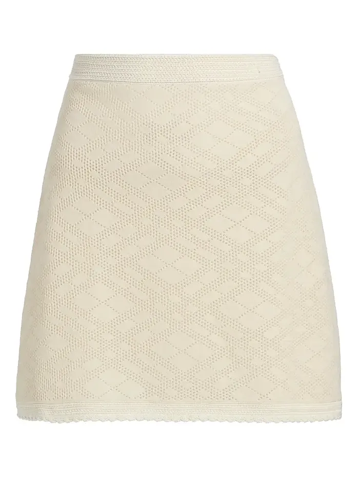 Women's Prue Check Wool Knit Skirt