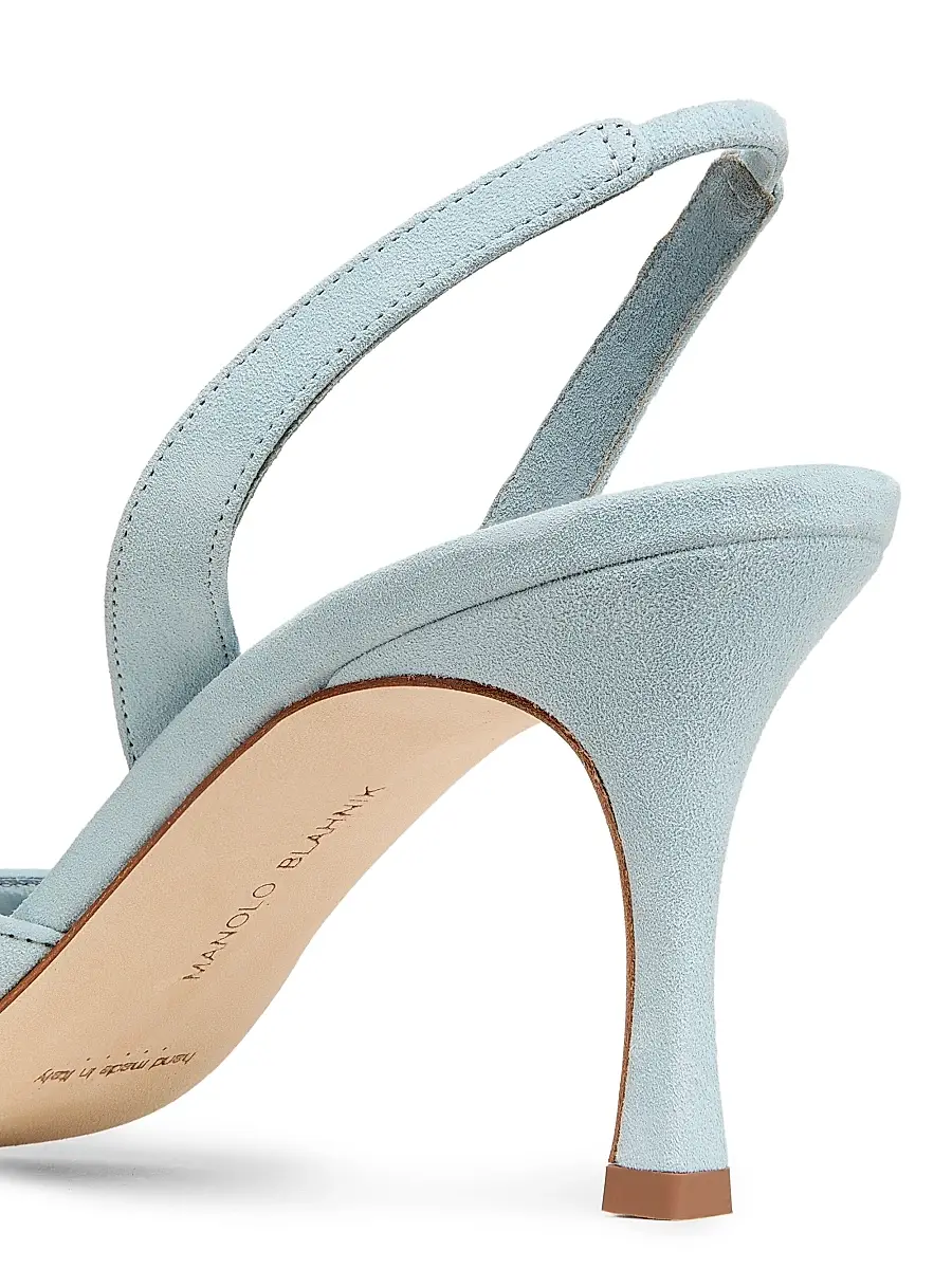 Manolo Blahnik Women's Maysli 70MM Suede Slingback Pumps | Thumbnail 5
