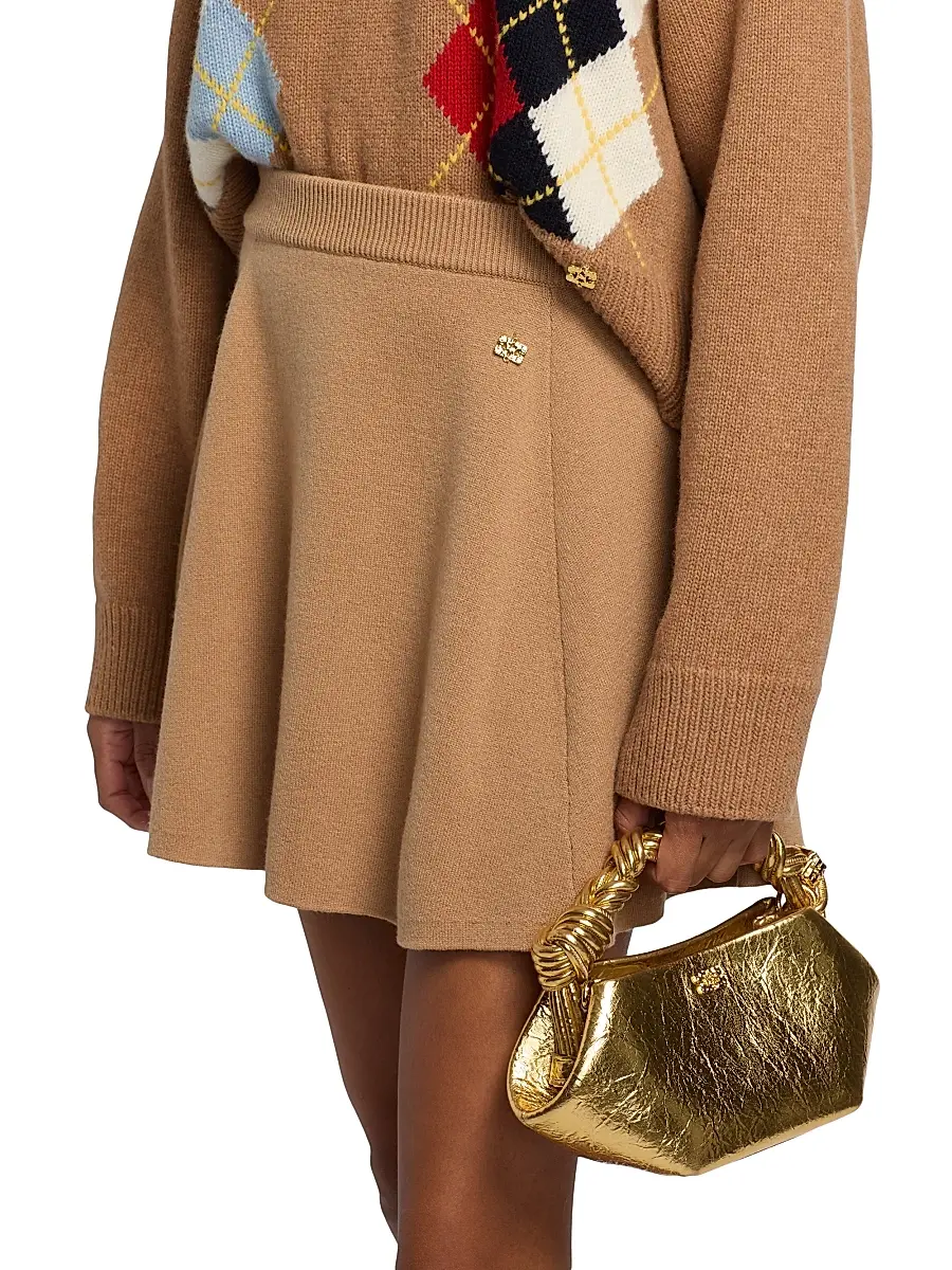 Ganni Women's Cashmere-Wool A-Line Miniskirt | Thumbnail 6 Ganni Women's Cashmere-Wool A-Line Miniskirt | Thumbnail 6