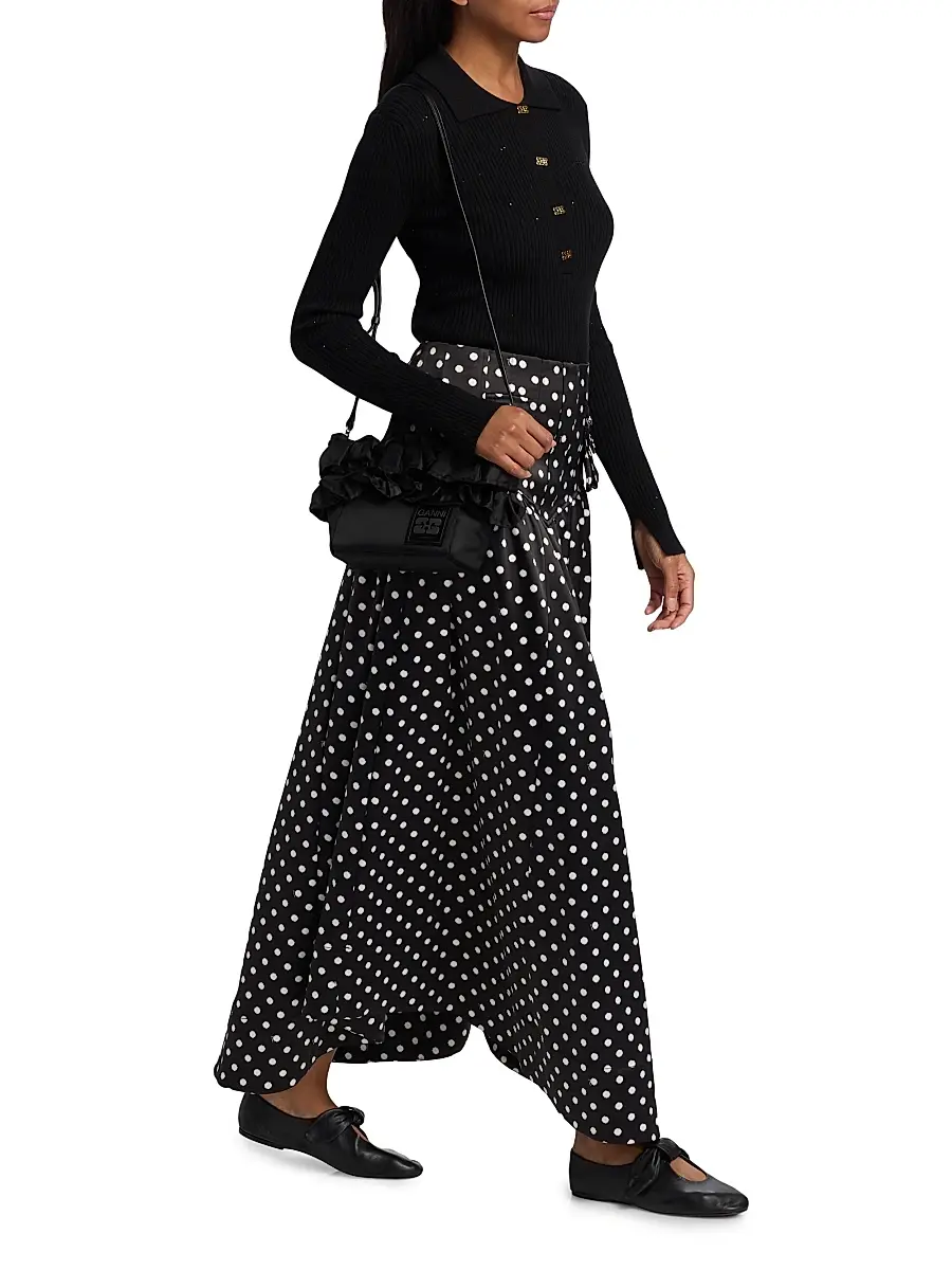 Ganni Women's Printed Double Satin Corset A-Line Maxi Skirt | Thumbnail 2 Ganni Women's Printed Double Satin Corset A-Line Maxi Skirt | Thumbnail 2