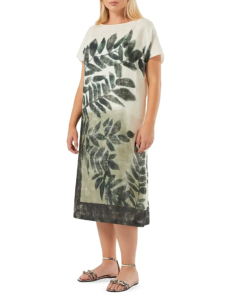 Marina Rinaldi Women's Linen Canvas Dress | Thumbnail 3 Marina Rinaldi Women's Linen Canvas Dress | Thumbnail 3