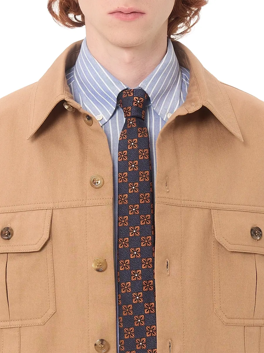 Valentino Men's Cotton Gabardine Shirt Jacket with VLogo - Camel | Thumbnail 5 Valentino Men's Cotton Gabardine Shirt Jacket with VLogo - Camel | Thumbnail 5