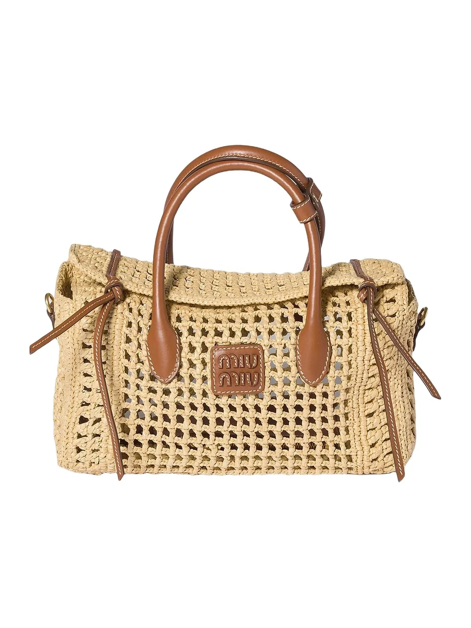Women's Raffia Top Handle Bag