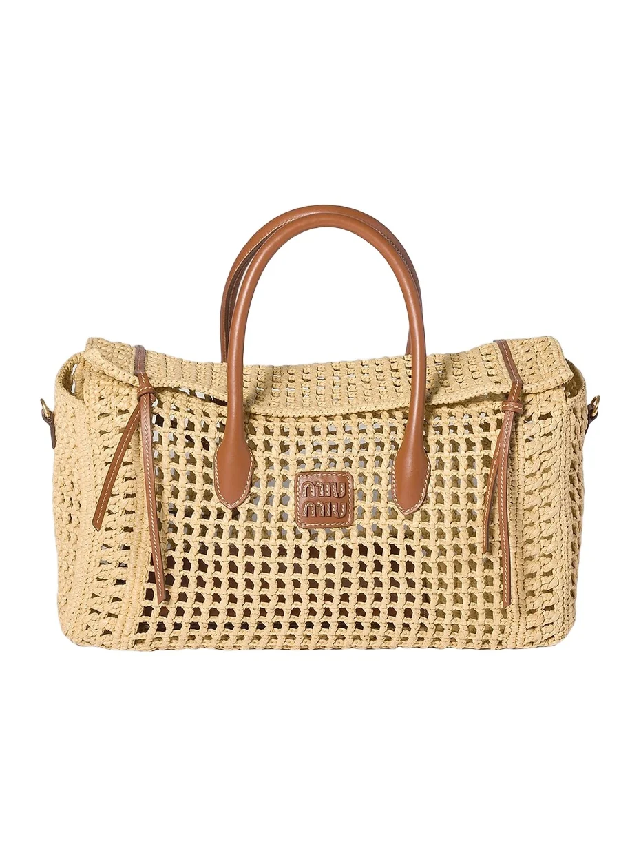 Women's Raffia Top Handle Bag
