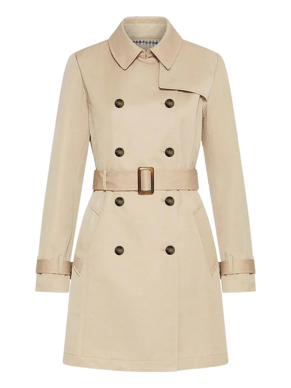 Marella Women's Double Breasted Technical Cotton Trench Coat