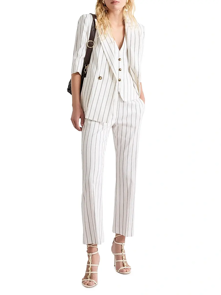 Marella Women's Straight Linen Blazer - White | Thumbnail 5
