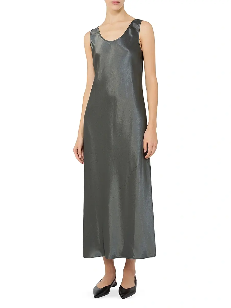MM Max Mara Women's Long Satin Dress | Thumbnail 3