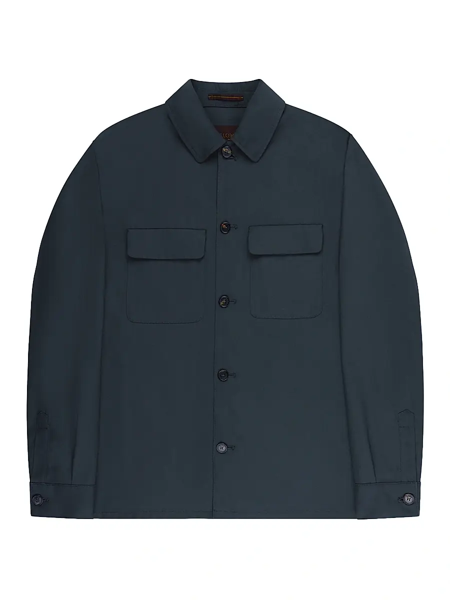 Slowear Men's Stretch-Cotton Twill Crepe Overshirt | Image 1 Slowear Men's Stretch-Cotton Twill Crepe Overshirt | Image 1