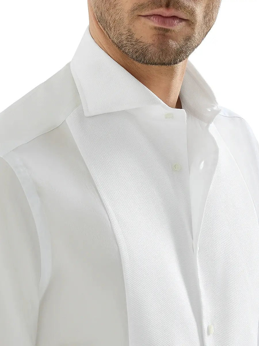 Brunello Cucinelli Men's Sea Island Cotton Twill Basic Fit Shirt | Thumbnail 4
