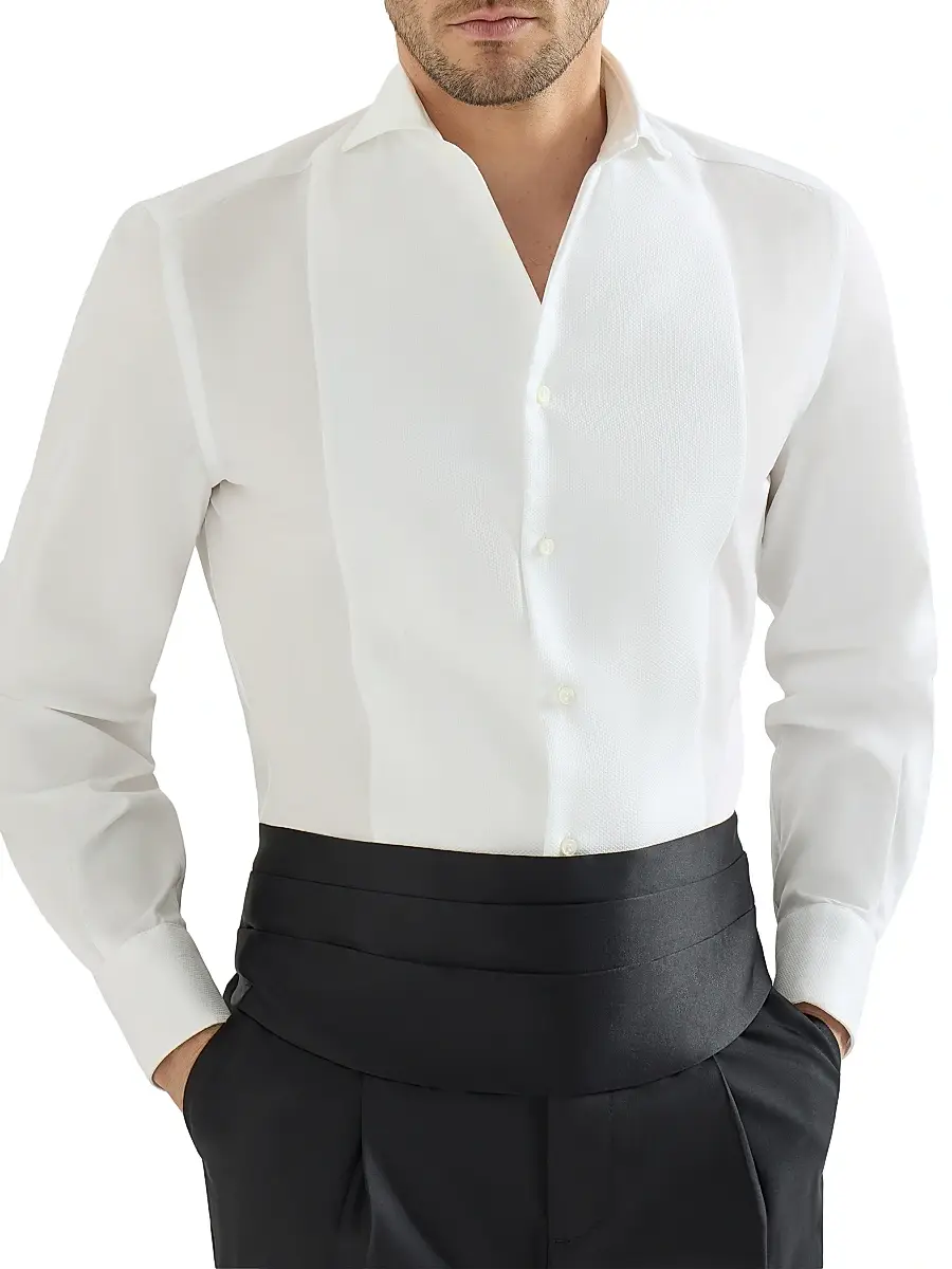 Brunello Cucinelli Men's Sea Island Cotton Twill Basic Fit Shirt | Thumbnail 5