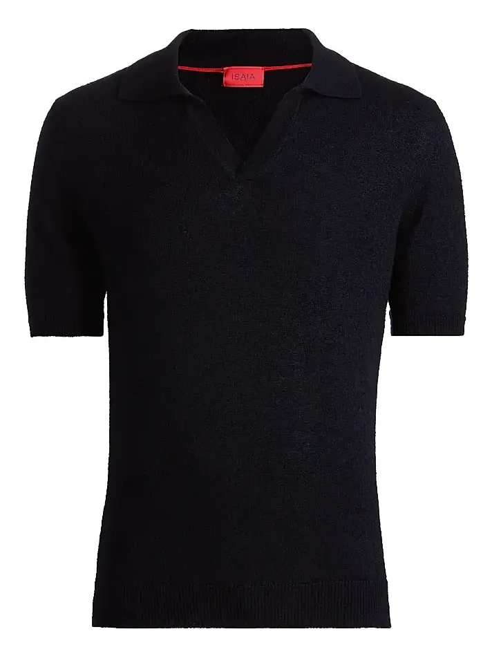 Men's Cashmere-Silk Terry Polo Shirt Men's Cashmere-Silk Terry Polo Shirt
