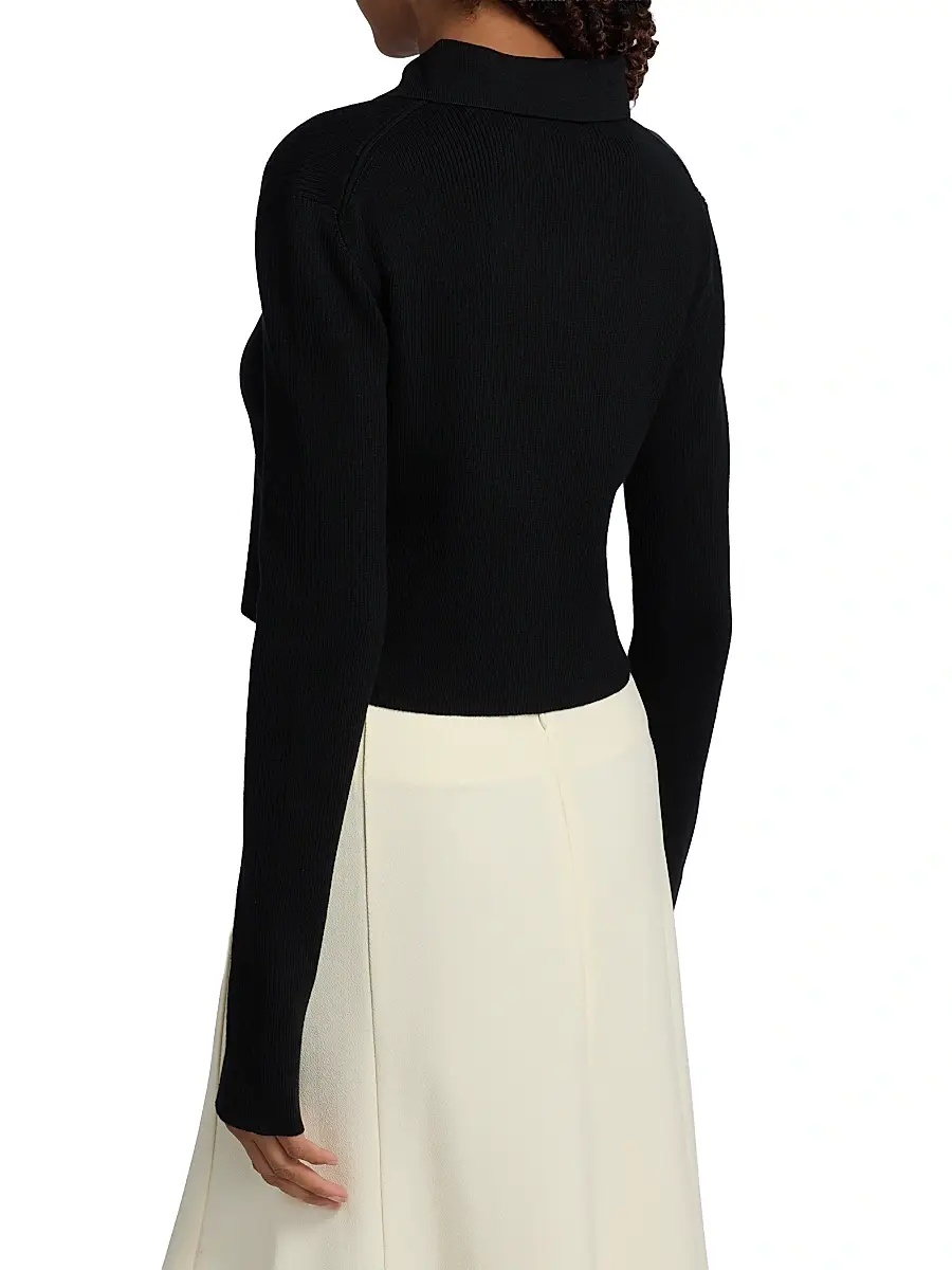 Jil Sander Women's Merino Wool Polo Cardigan | Thumbnail 5 Jil Sander Women's Merino Wool Polo Cardigan | Thumbnail 5