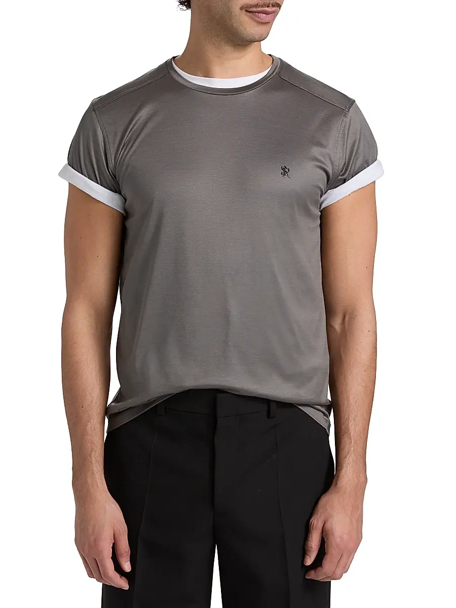 Stefano Ricci Men's Cotton Crewneck T-Shirt | Thumbnail 3 Stefano Ricci Men's Cotton Crewneck T-Shirt | Thumbnail 3